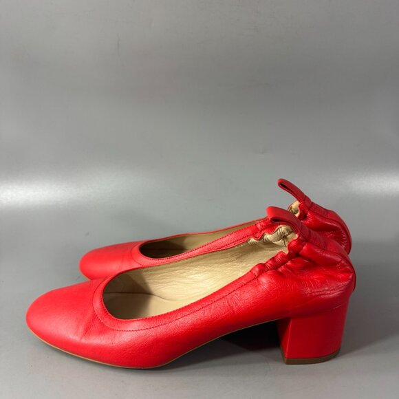 Everlane Women's Red The Italian Leather Day Heel Size 7 1/2 - Picture 6 of 15